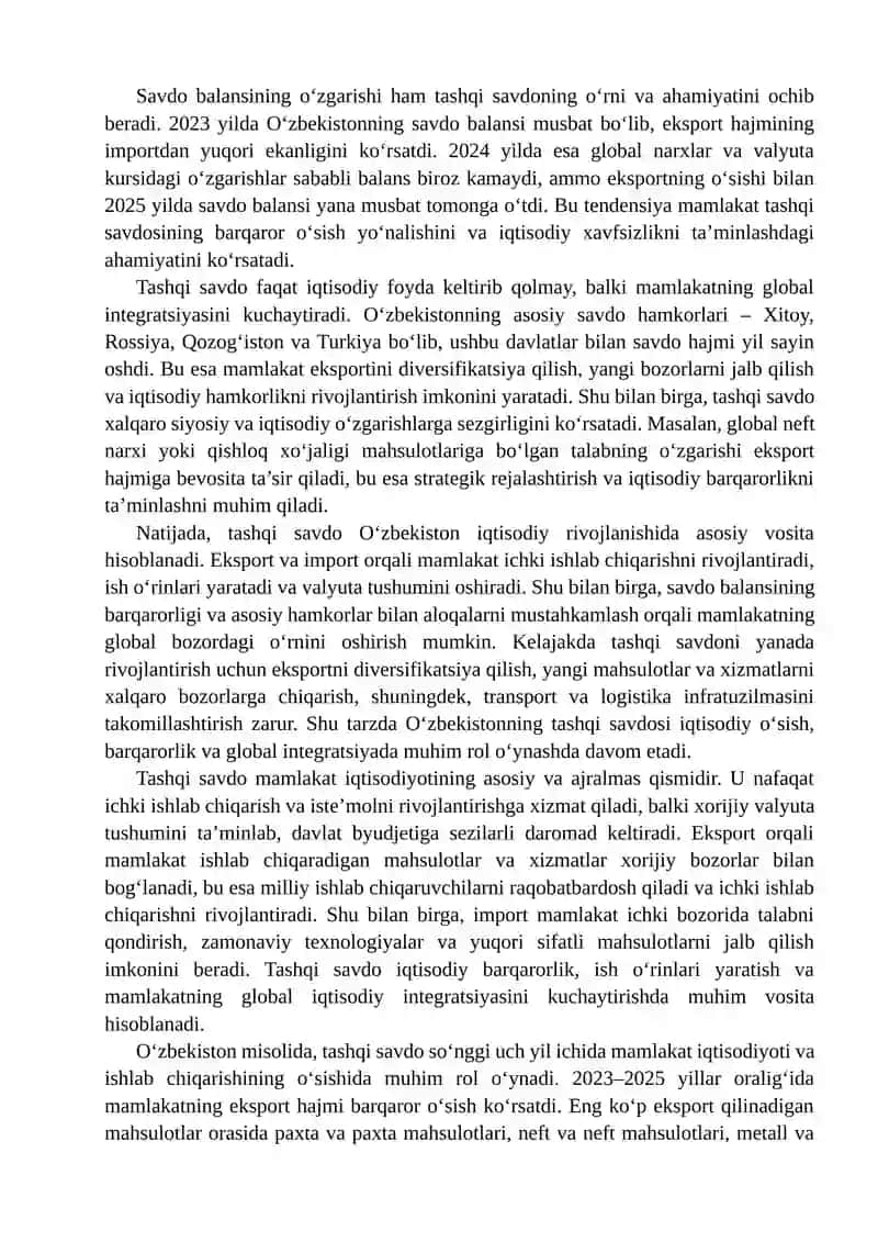 O'zbekistonning soʻnggi uch yillik tashqi savdo statistikasi 4