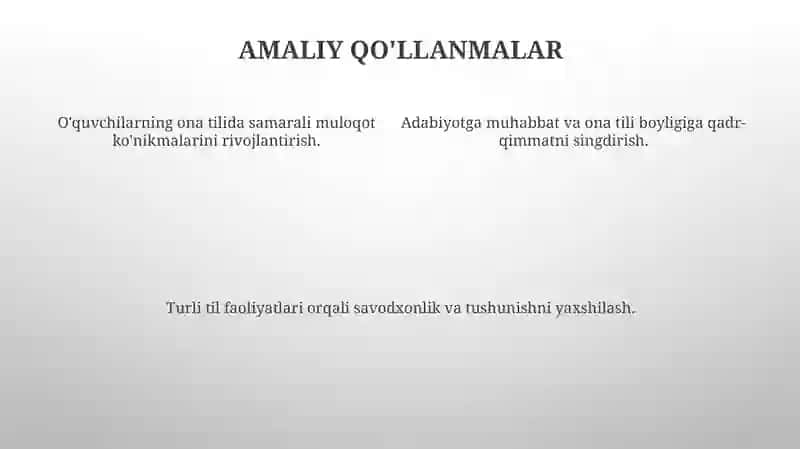 Ona tili òqitish metodikasi fanining maqsad va vazifalari 4