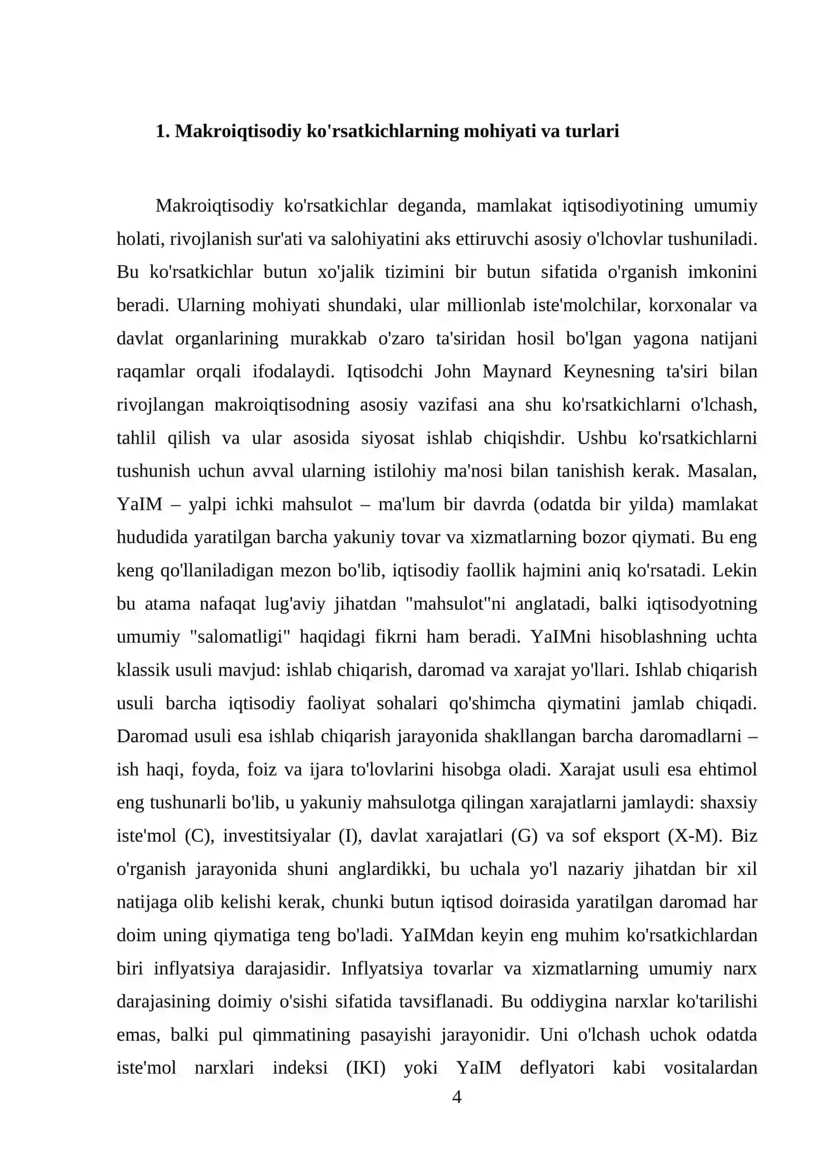 Asosiy makroiqtisodiy ko’rsatkichlar va ularni hisoblash 4