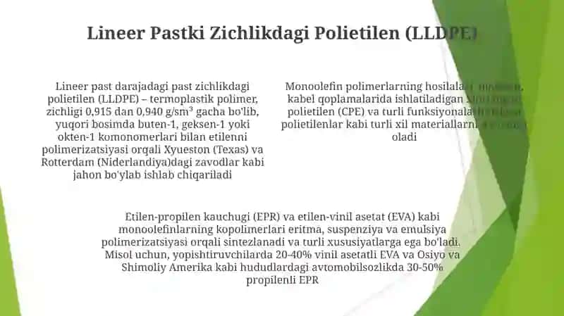 Monoolifenlar va ular hosilalarining polimerlari va sopolimerlari 4