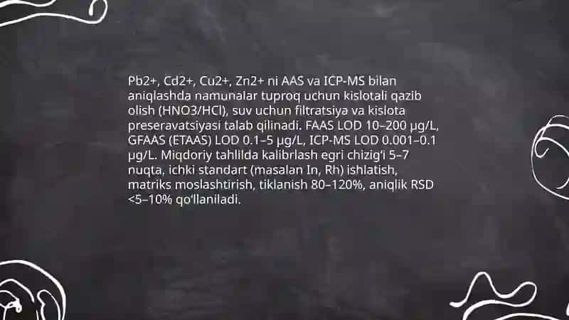 Ion bog'lanishli birikmalarni aniqlash uchun ion xromatografiya metodi 4