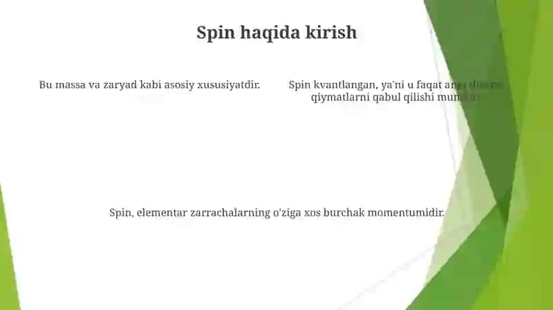 Elementar zarrachalar spini 4
