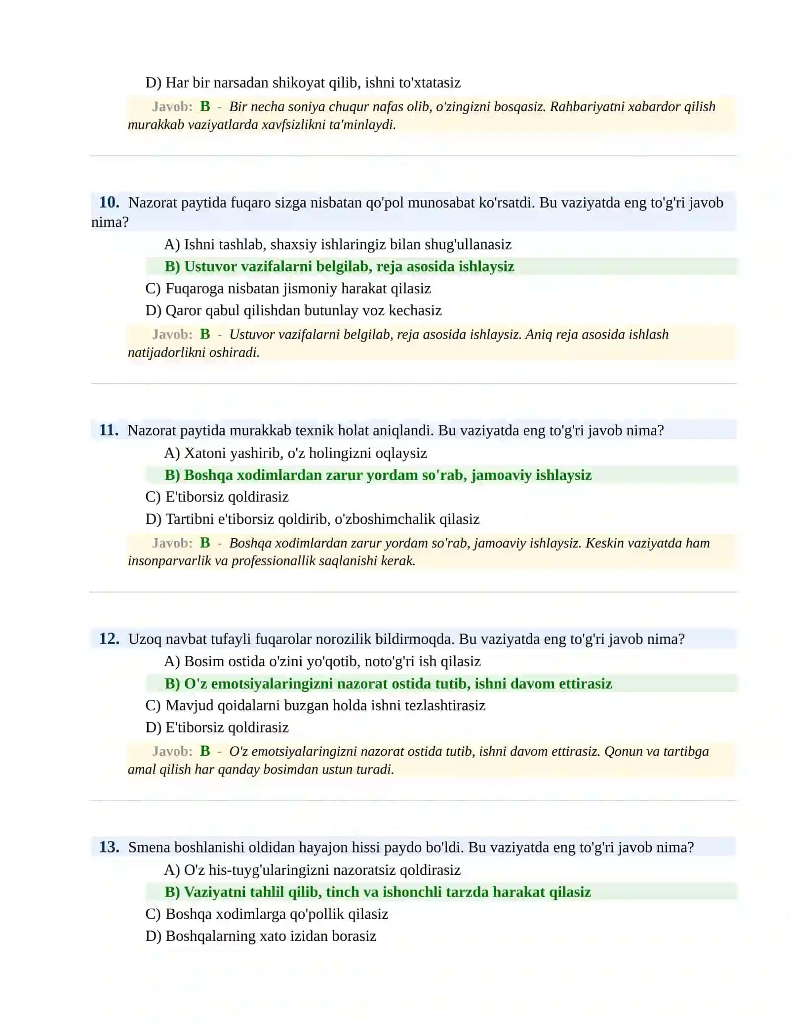 BOJXONA XIZMATIGA ISHGA KIRISH PSIXOLOGIK SINOV Testlari 4