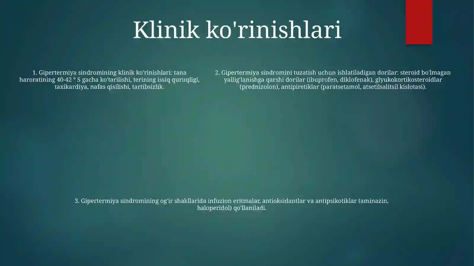 Gipertermiya Sindromi Va Uni Davolashda Ishlatiladigan Dori Vositalari 4