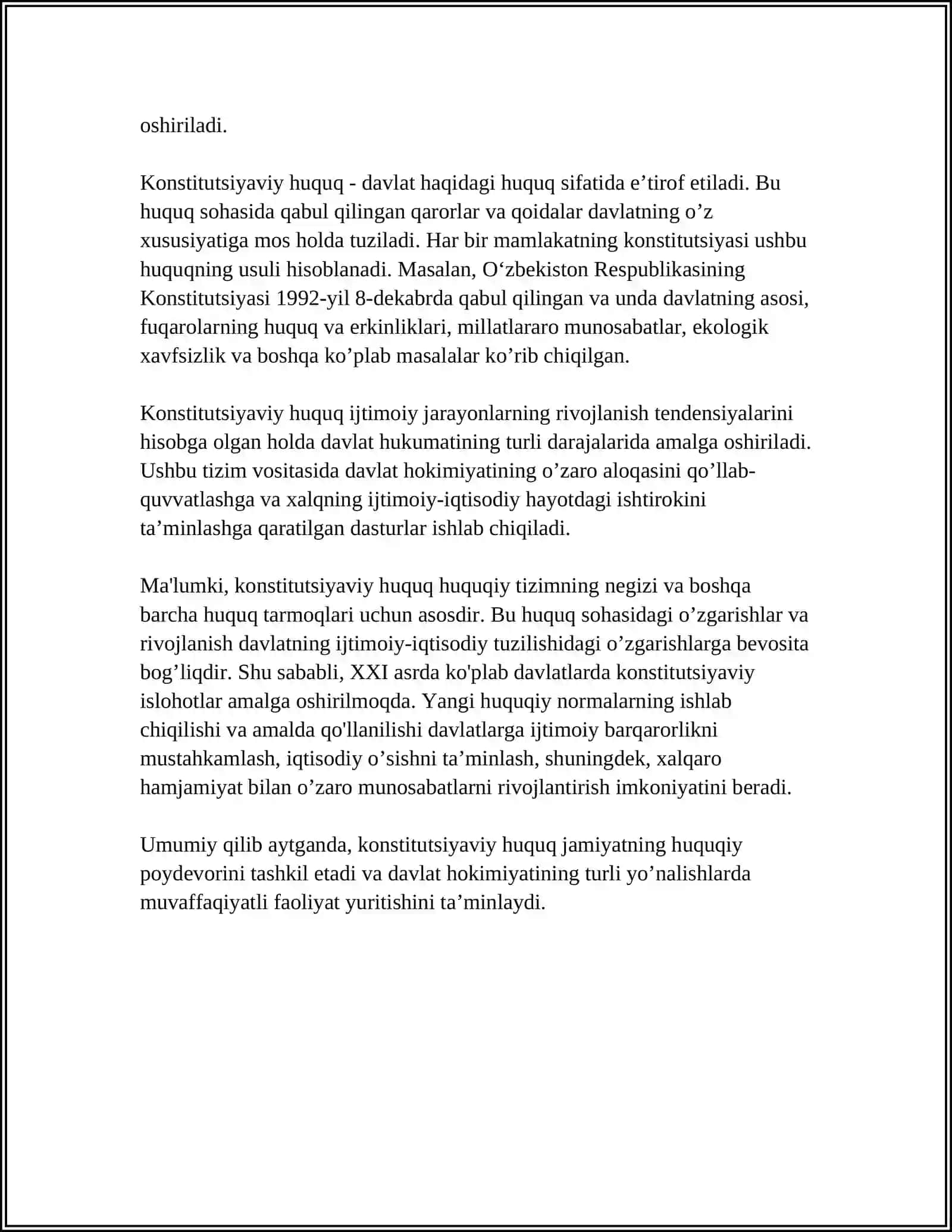 KONSTITUTSIYAVIY HUQUQ FANINING PREDMETI, MAQSADI VA VAZIFALARI 4