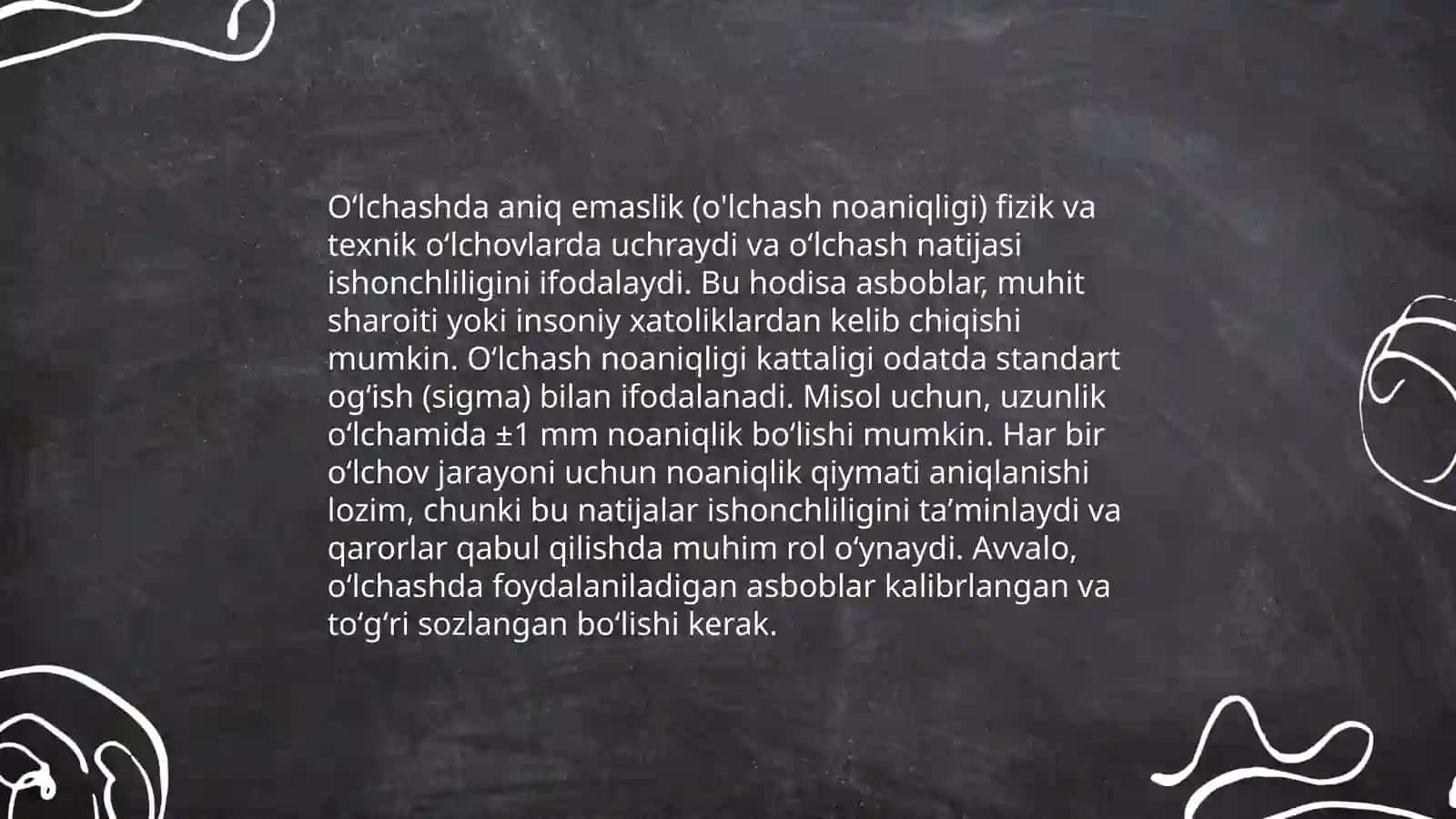 Oʻlchash natijalarini sifat mezonlari 4