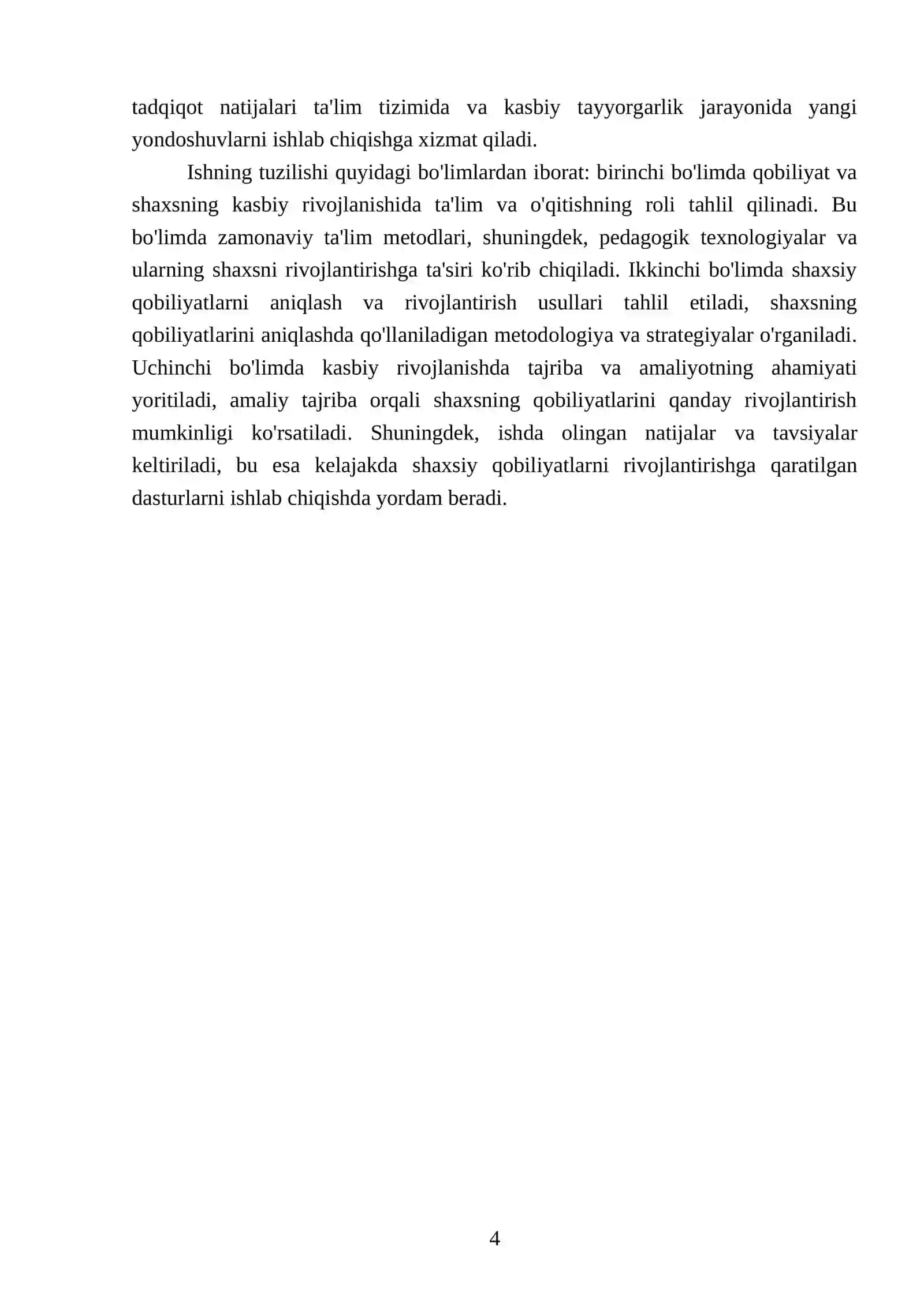 Qobiliyat va shaxsning kasbiy rivojlanishi 4