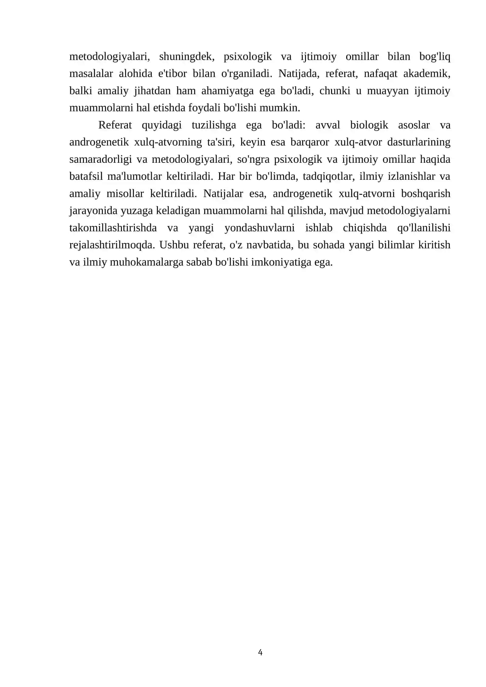 Androgenetik xulq-atvorni boshqarish bilan bogʻliq barqaror xulq-atvor dasturlari 4