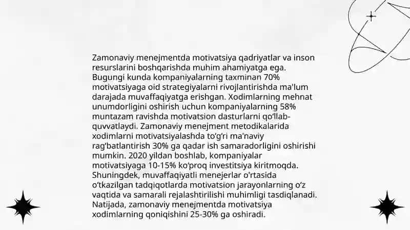 Biznesda motivatsiyaning o’rni va kelajakda muvaffaqiyatga erishish 4