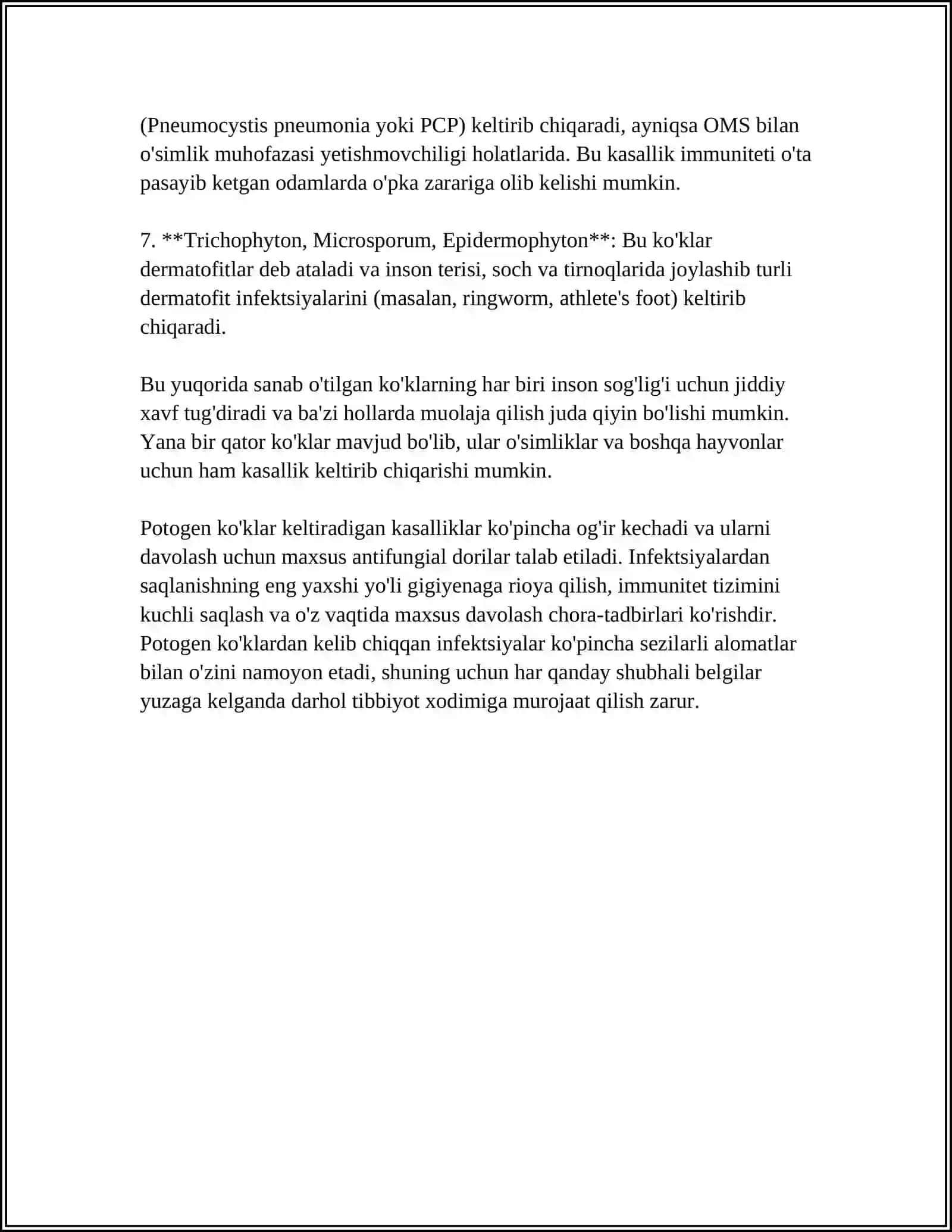 Potogen koklar va ular keltirib chiqargan kasalliklar haqida tushuncha 4