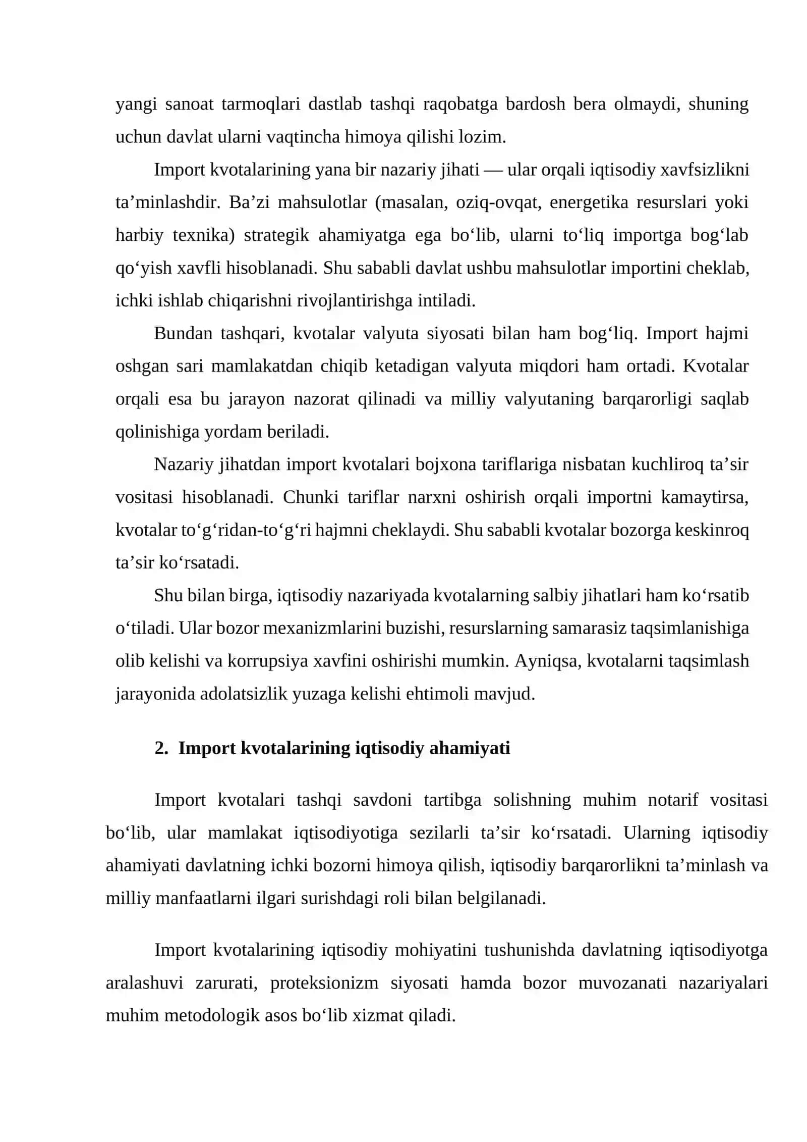 Importni kvotalar orqali tartibga solish 4
