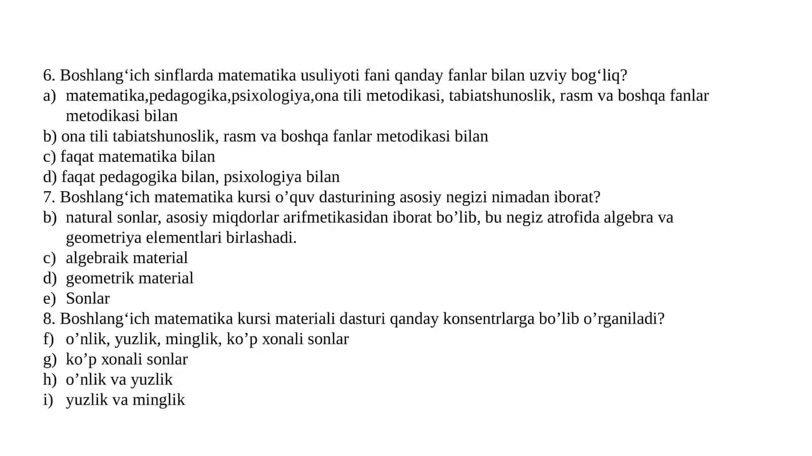 Boshlangʻich sinflarda nomanfiy butun sonlarni nomerlashga oʻrgatish metodikasining umumiy masalalari.10 va 100 ichida nomanfiy butun sonlarni nomerlashga oʻrgatish metodikasi 4