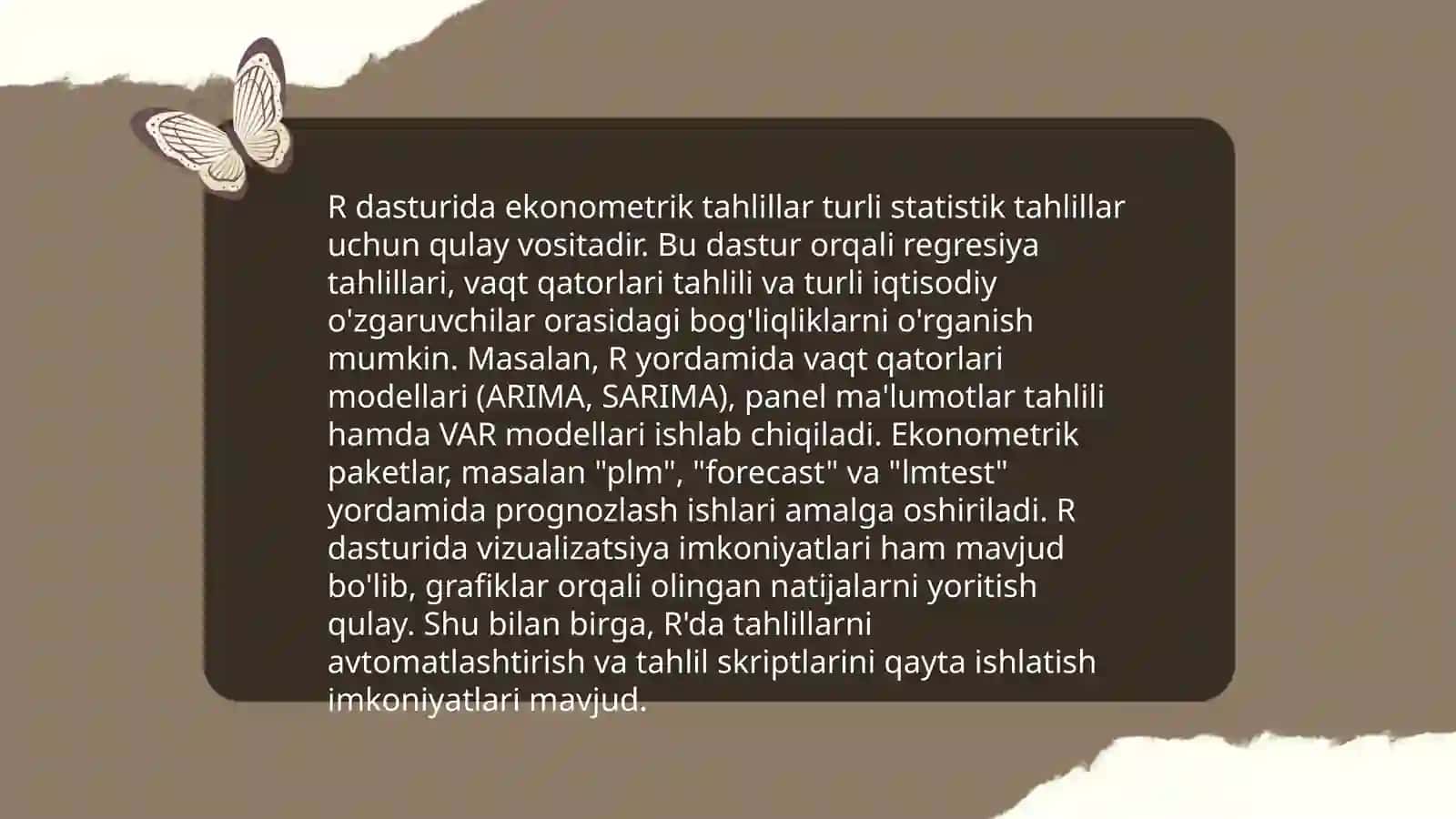 Zamonaviy ekonometrik paketlar va ularning imkoniyatlari 4