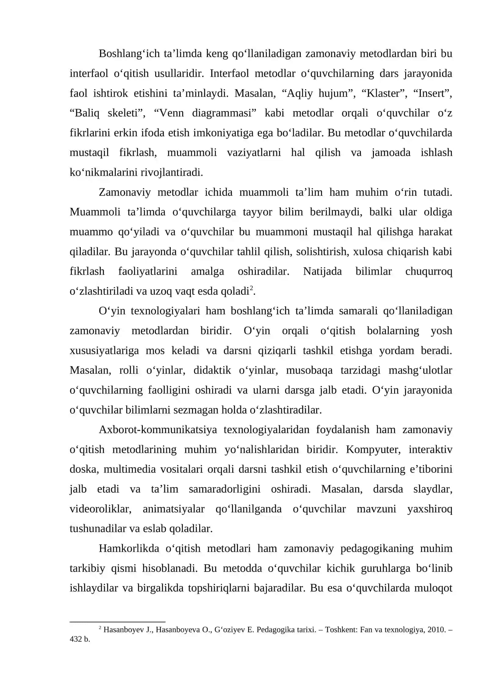 BOSHLANGʻICH SINFLARDA O‘QITISHNING ZAMONAVIY METODLARI 4