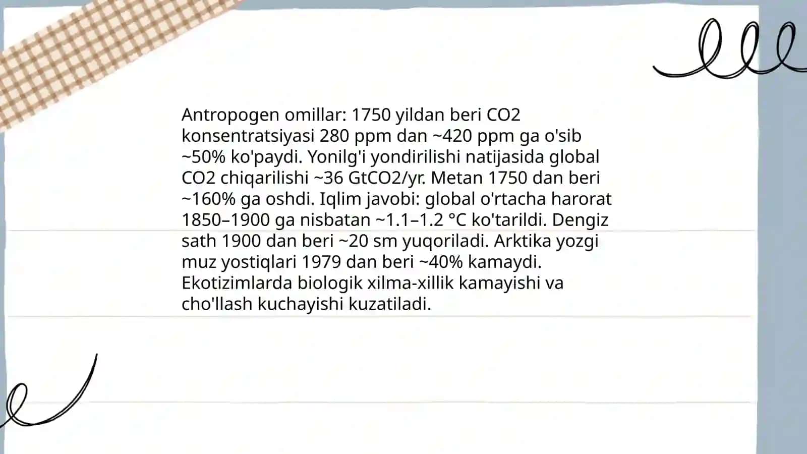 Inson faoliyatining tabiatga taʼsiri va tabiatning javobi 4