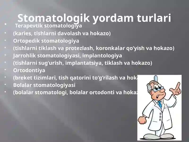 Stomatologik yordam ko'rsatishni tashkil etish 4