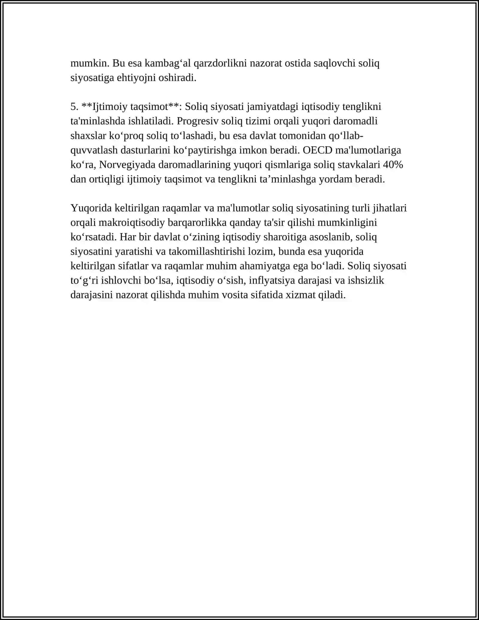 SOLIQLARNING MAKROIQTISODIY BARQARORLIKNI TAMINLASHDAGI ÓRNI 4