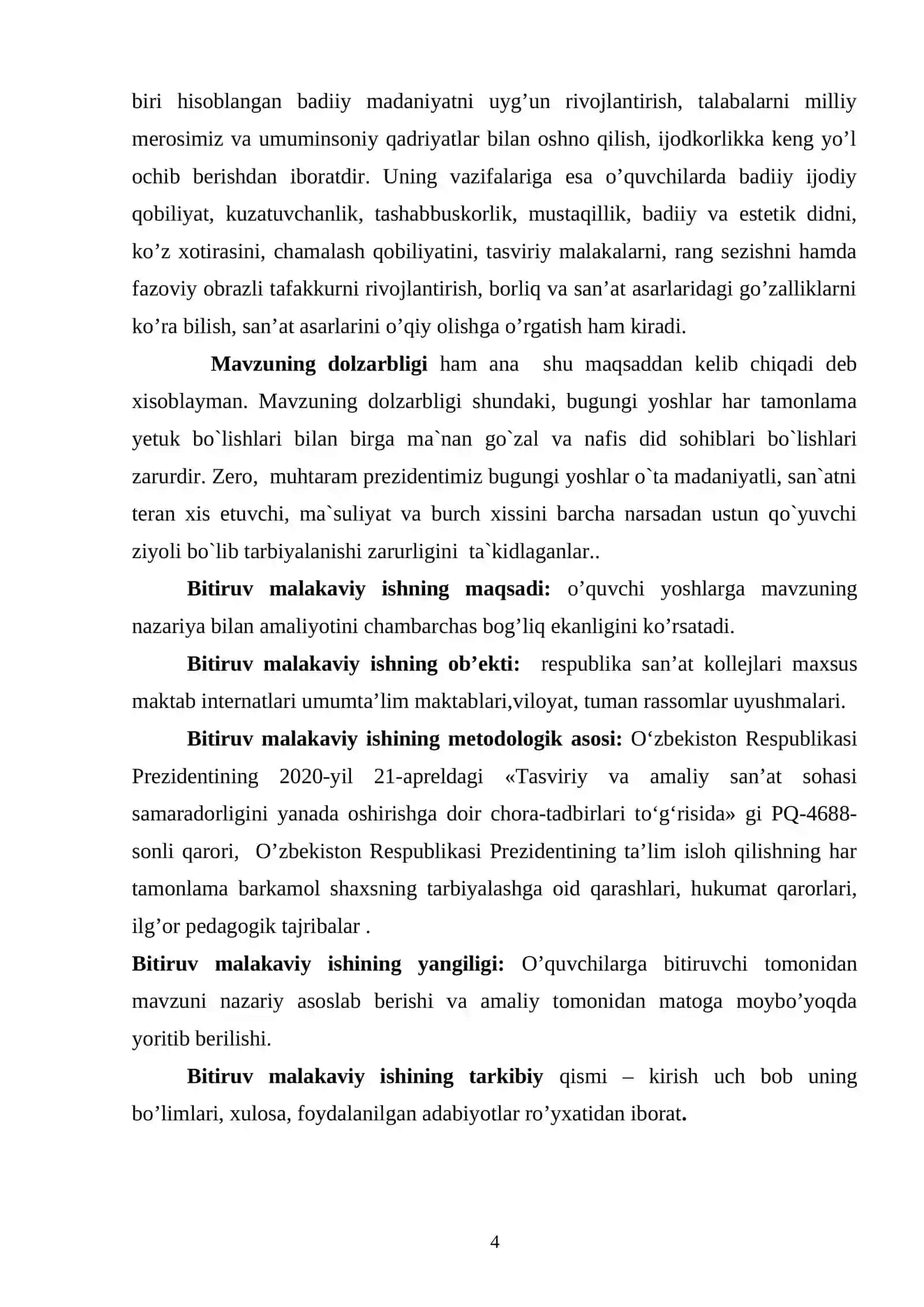 « MENING QISHLOG'IM KOMPAZITSIYASI » mavzusidagi BITIRUV MALAKAVIY ISHI 4