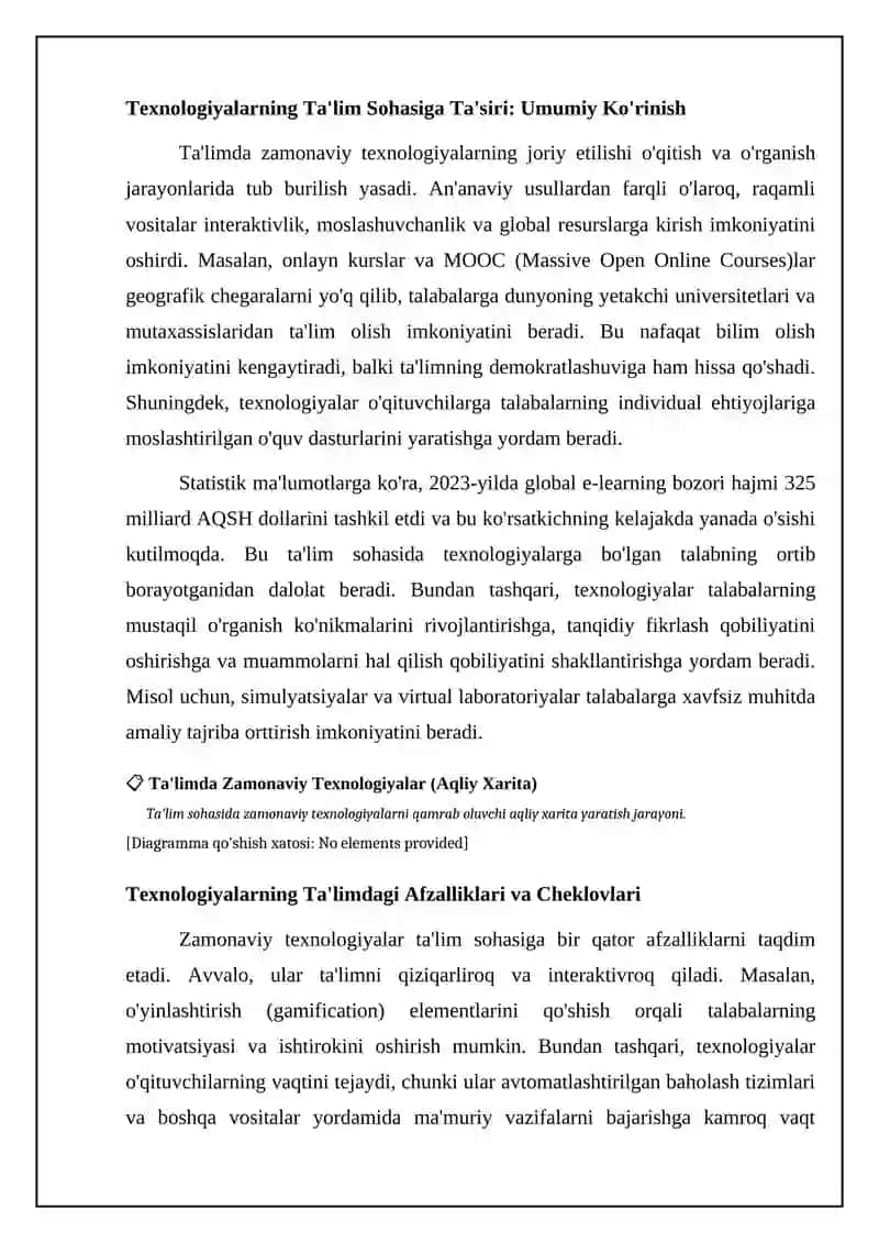 Ta'limda Zamonaviy Texnologiyalar (Idrok Xaritasi) 4