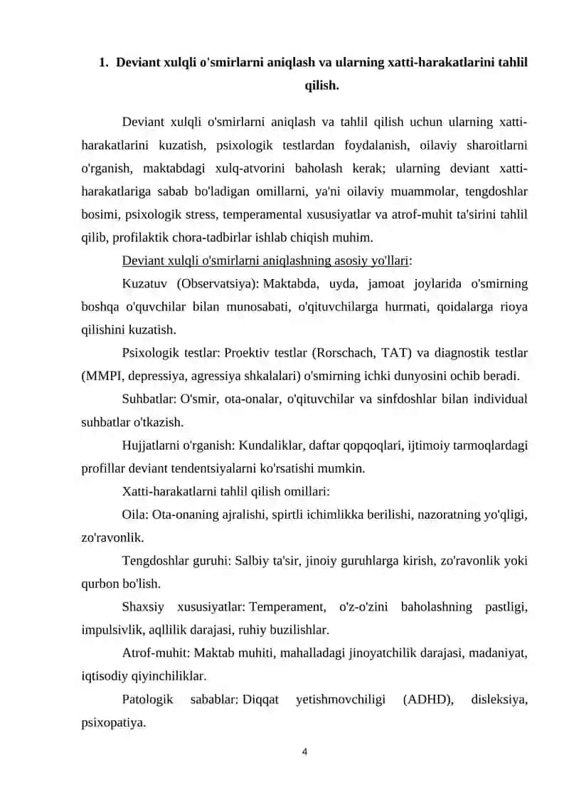 Deviand xulqli o'smirlar bilan ijtimoiy ishning samarali yo'llari 4