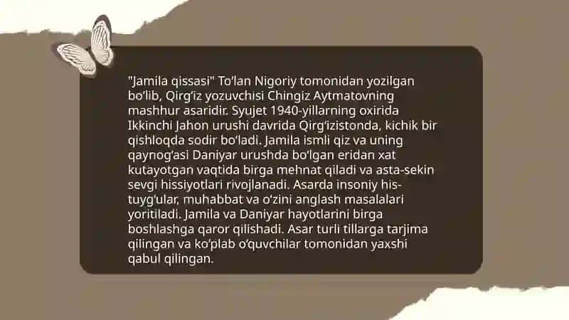 Chingiz Aytmatov jamila qissasi 4
