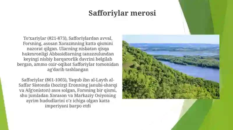 Toxiriylar va Safforiylar davlati 4