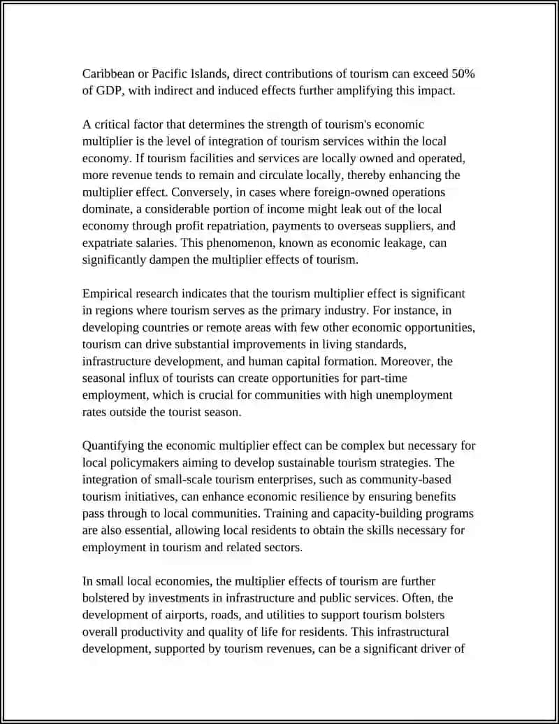 TRAVEL AND TOURISM: RESEARCH THE IMPACT OF TOURISM IN LOCAL ECONOMIES AND ENVIRONMENTS 4