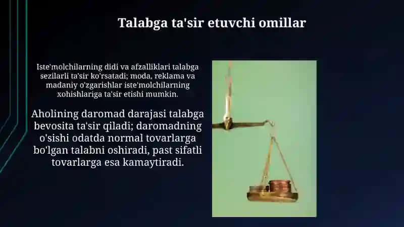 Talab tushunchasi va uning miqdoriga ta'sir etuvchi omillar 4