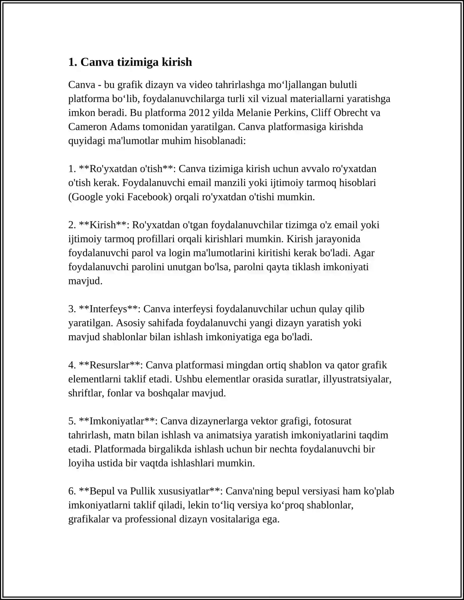 CANVA TIZIMIDA BUKLETLAR YARATISHDA SHABLONLARDAN FOYDALANISH 4