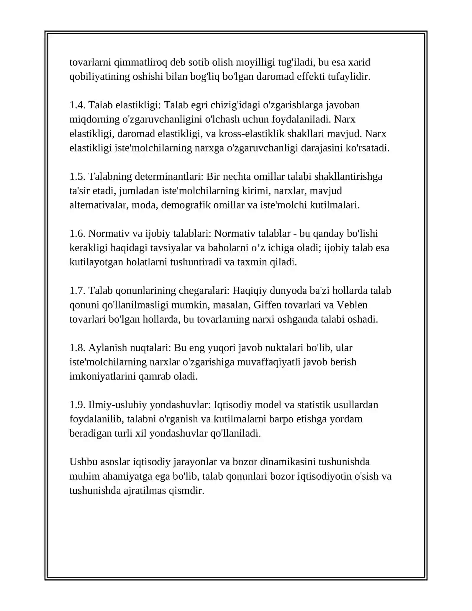 TALAB VA TAKLIF QONUNI NAZARIYA VA AMALIYOT 4