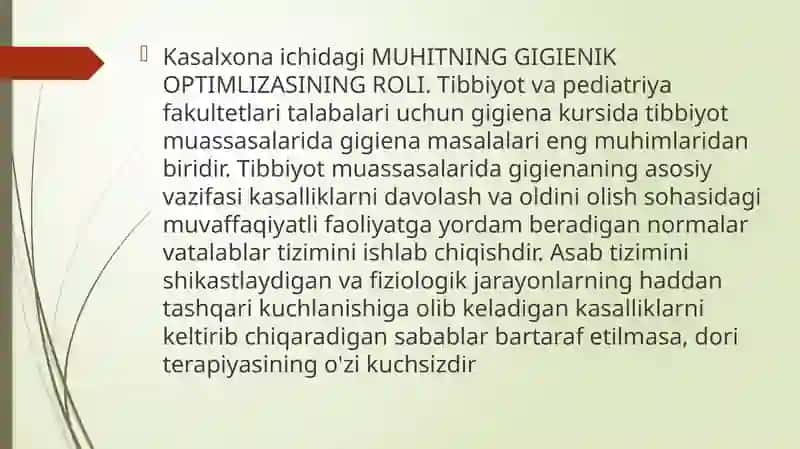 Loyiha materillari bo’yicha davolash-profilaktika muasssalarini baholash 4
