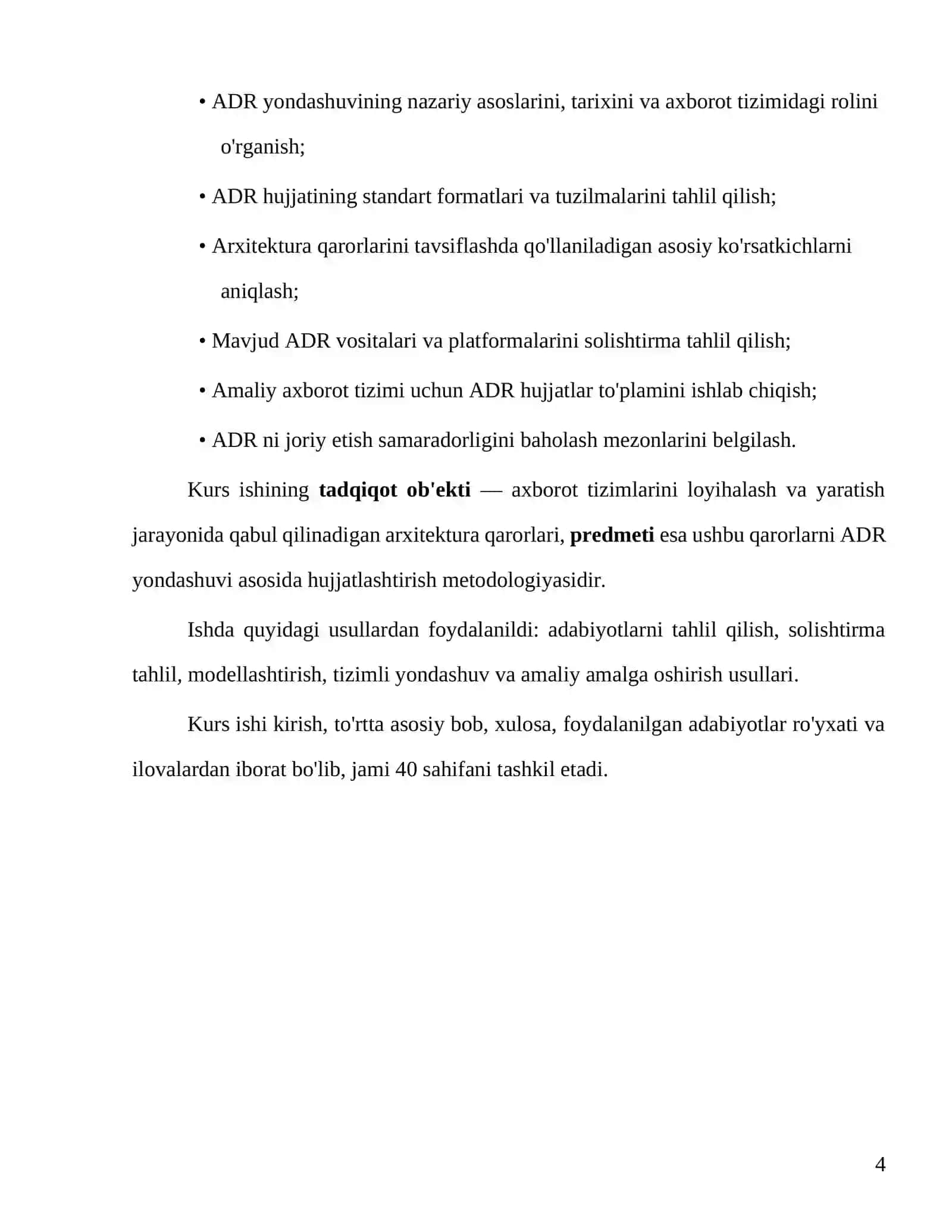 Axborot tizimi arxitektura qarorlarini asoslash (ADR yondashuvi) 4