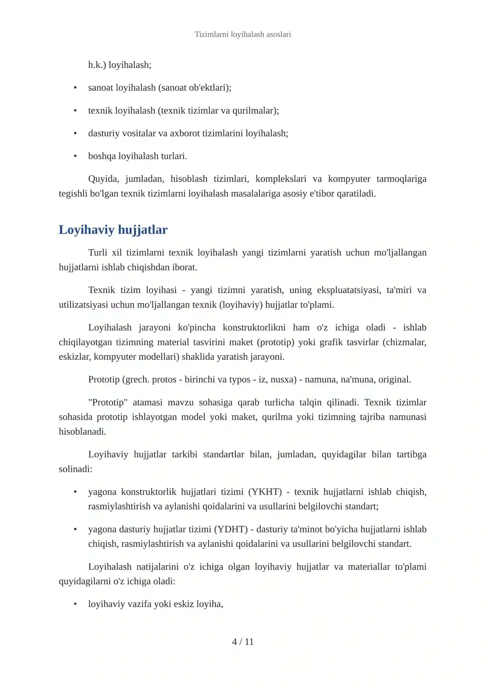 Tizimlarni loyihalash asoslari 4