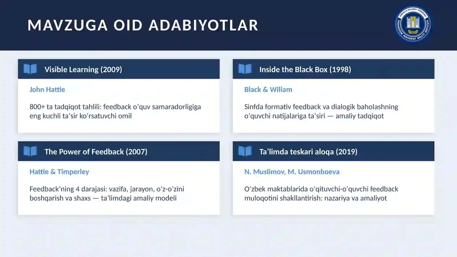 TA'LIM JARAYONIDA FEEDBACK TIZIMI 4