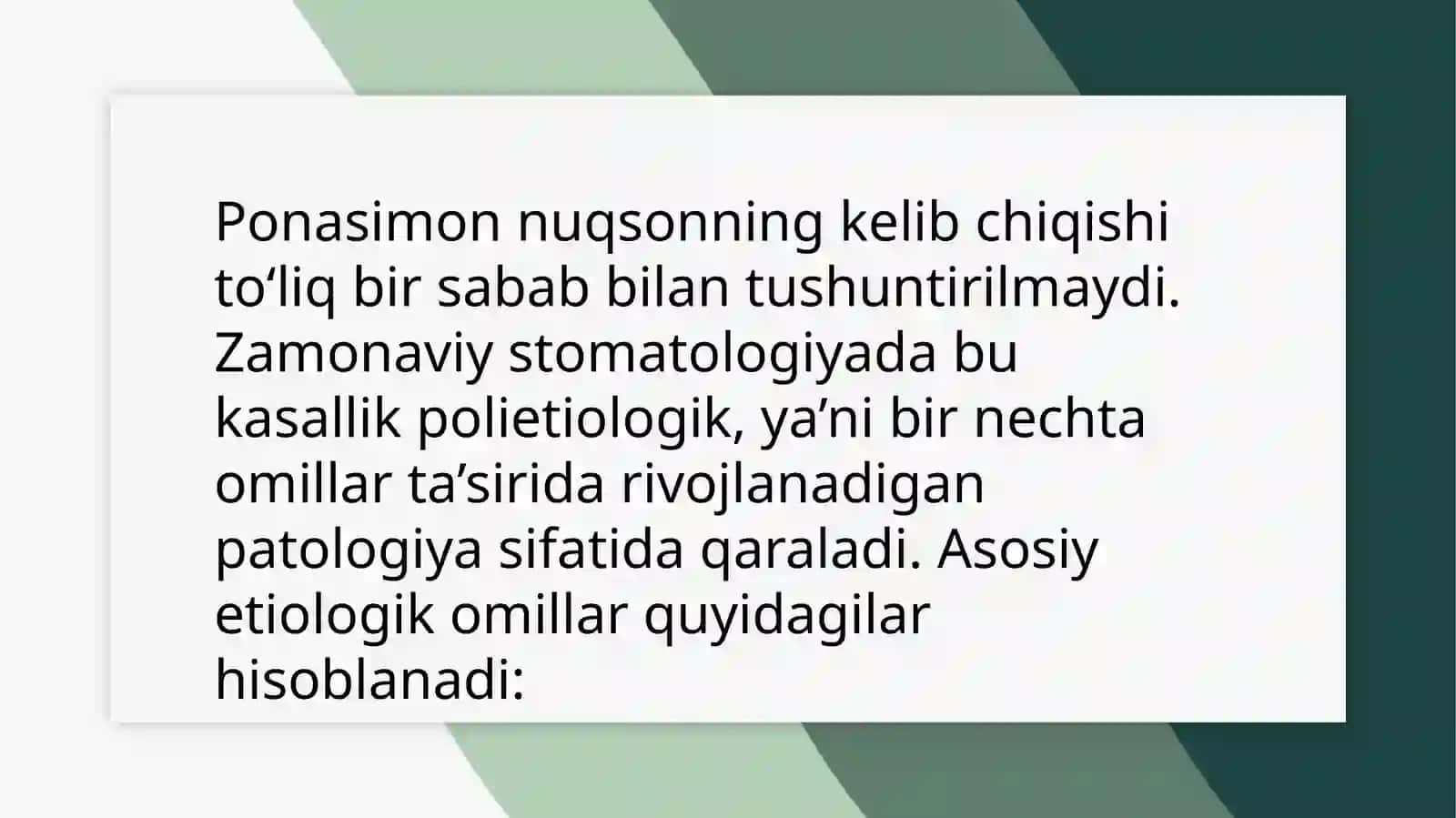 Ponasimon nuqson stomatologiyada 4