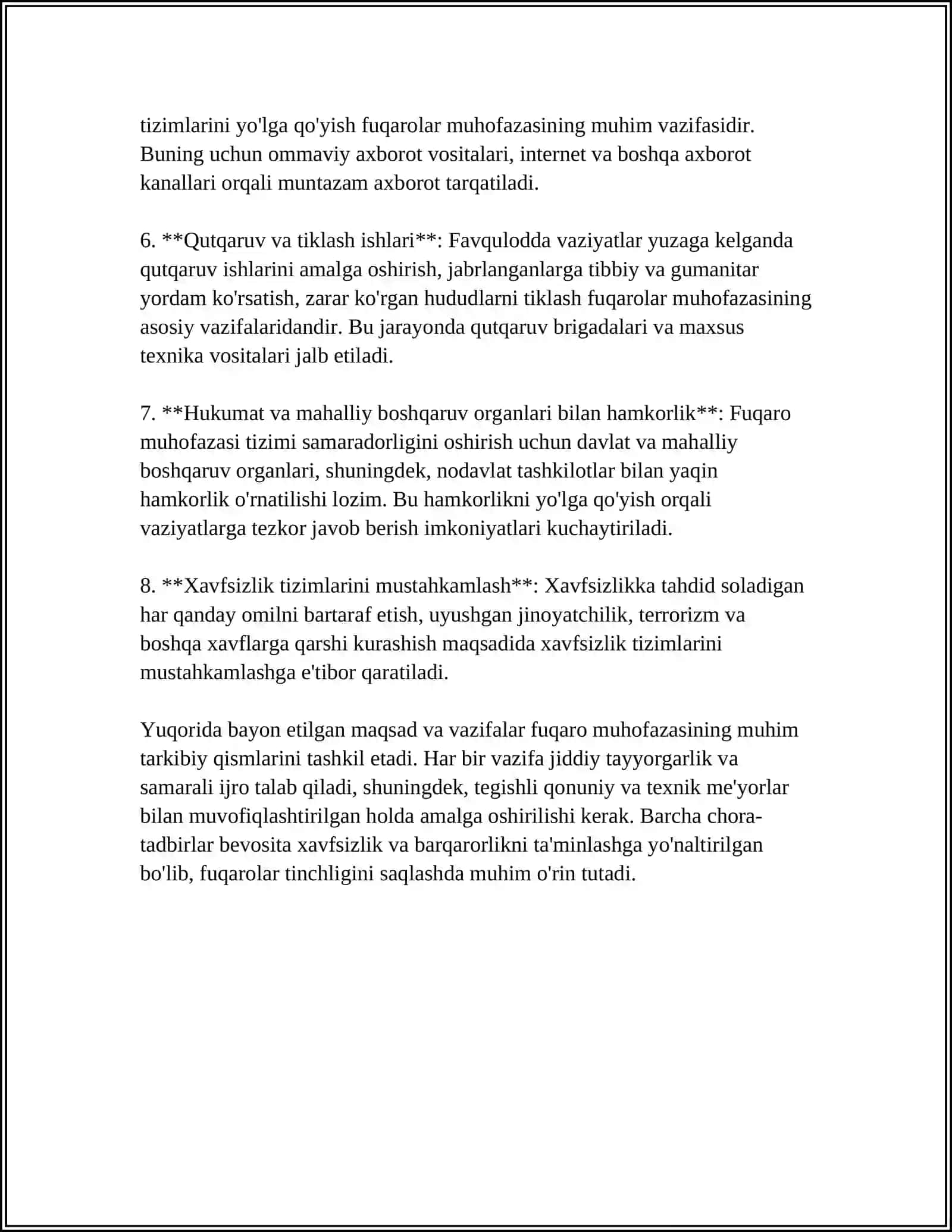 FUQARO MUHOFAZASIDAGI TOGRISIDAGI QONUN 4