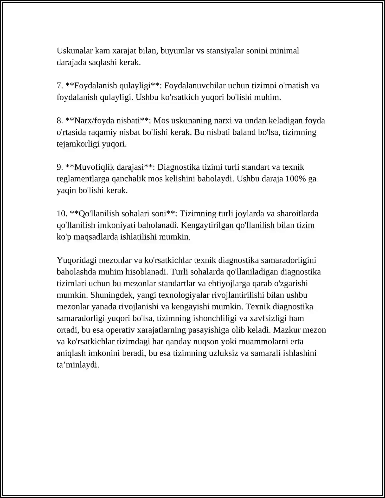 TEXNIK DIAGNOSTIKANING SAMARADORLIGI VA RIVOJLANISHI ISTIQBOLLARI 4