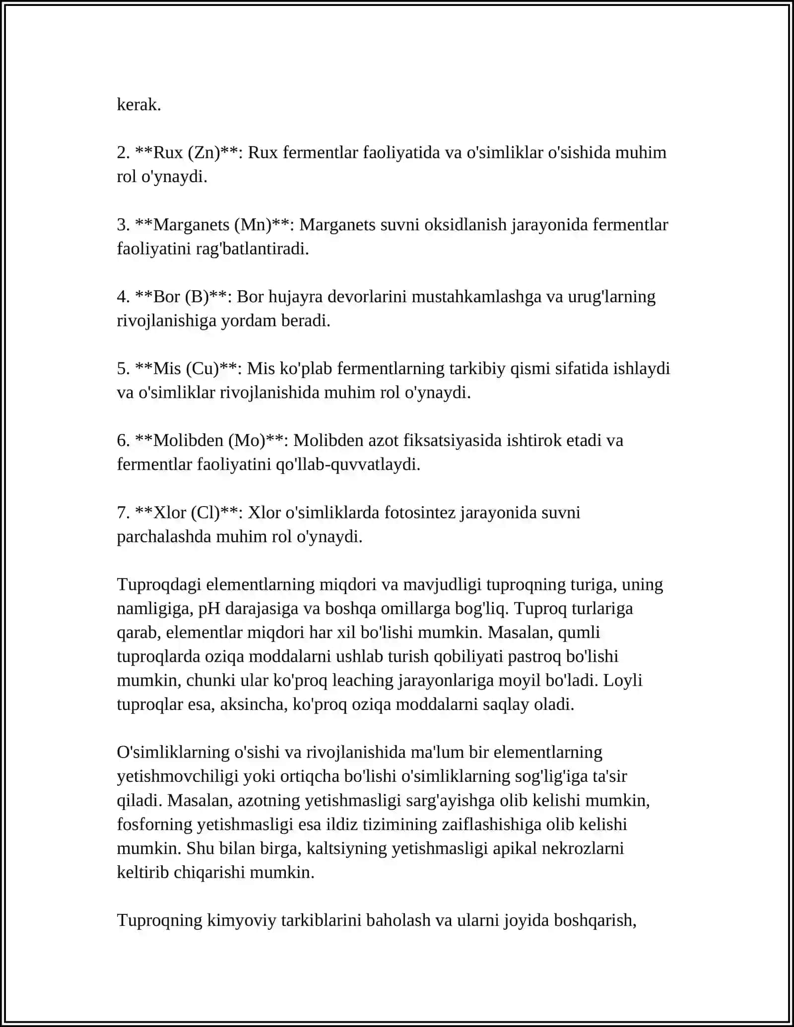 TUPROQNING KIMYOVIY TARKIBI VA ORGANIK QISMI,ULARNING AHAMIYATI.TUPROQNING GENEZISI,KLASSIFIKATSIYASI VA GEOGRAFIYASI 4