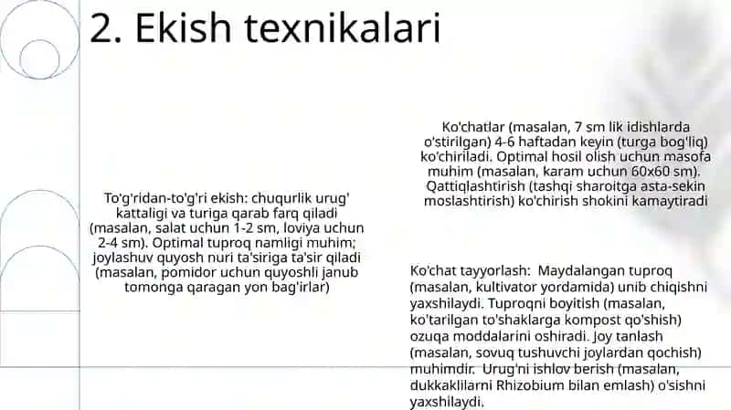 Urugʻlik payvantagni yetishtirish 4