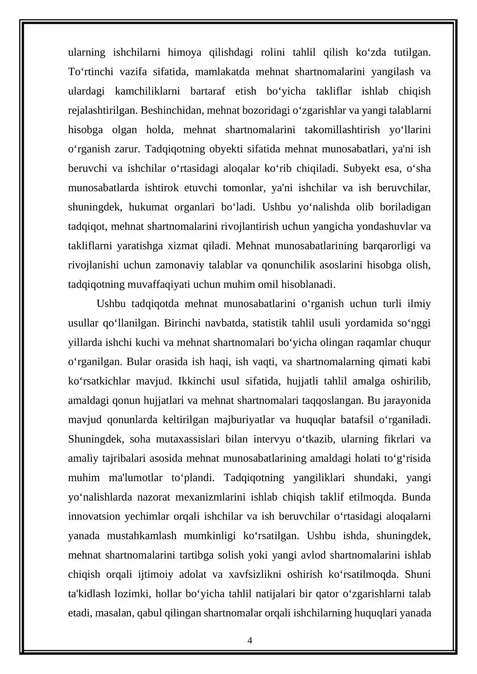 «Mehnat munosabatlari va mehnat shartnomalari» 4