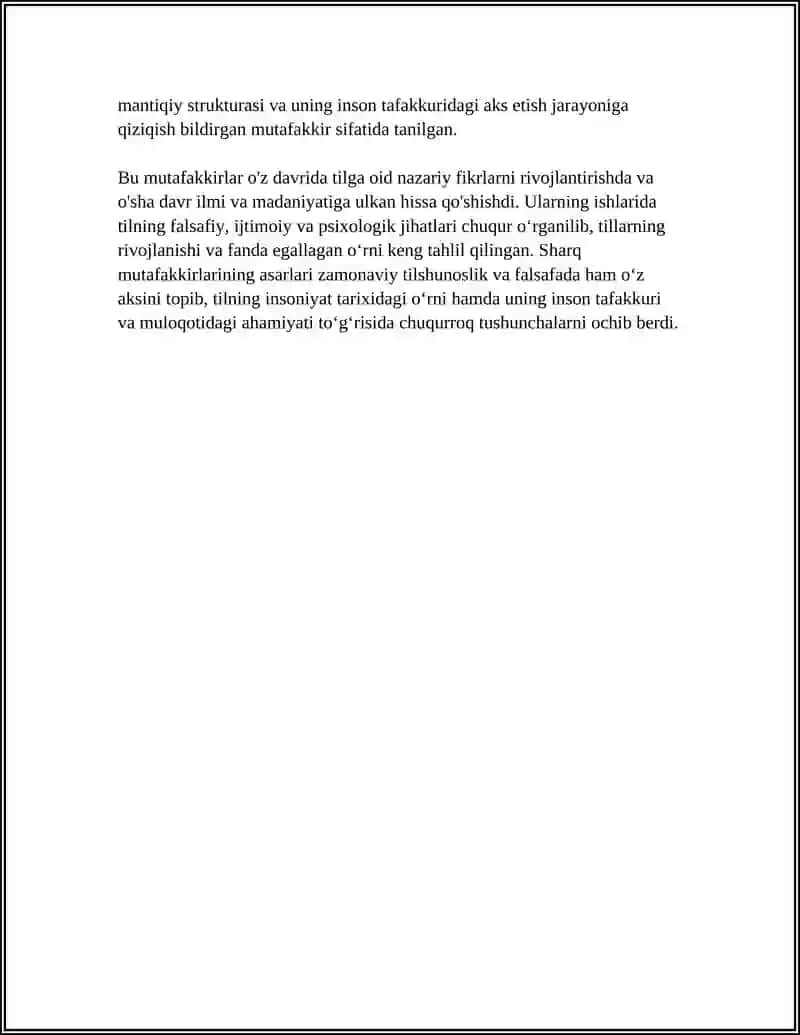 SHARQ MUTAFFAKKIRLARINING TIL SHAKLLANISHIGA OID QARASHLARI 4
