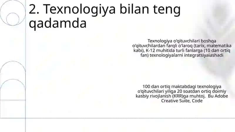 Texnologiya òqituvchisining boshqa òqituvchilardan farqli jihati va ularga qòyiladigan talablar 4