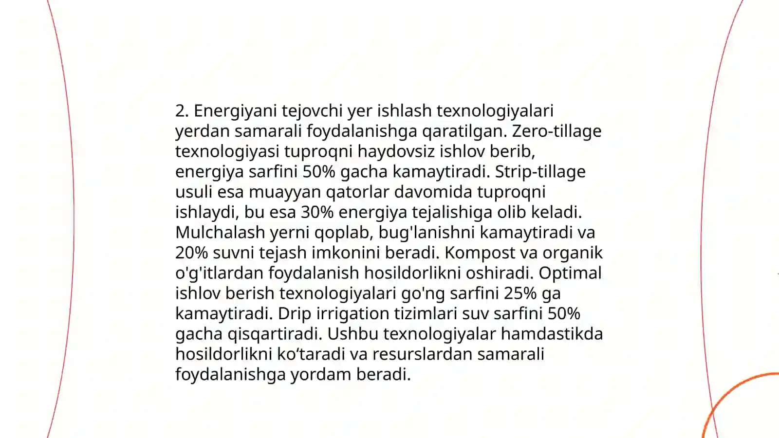 Yerni ishlashda resers va energiya tejovchi texnologiyalar 4