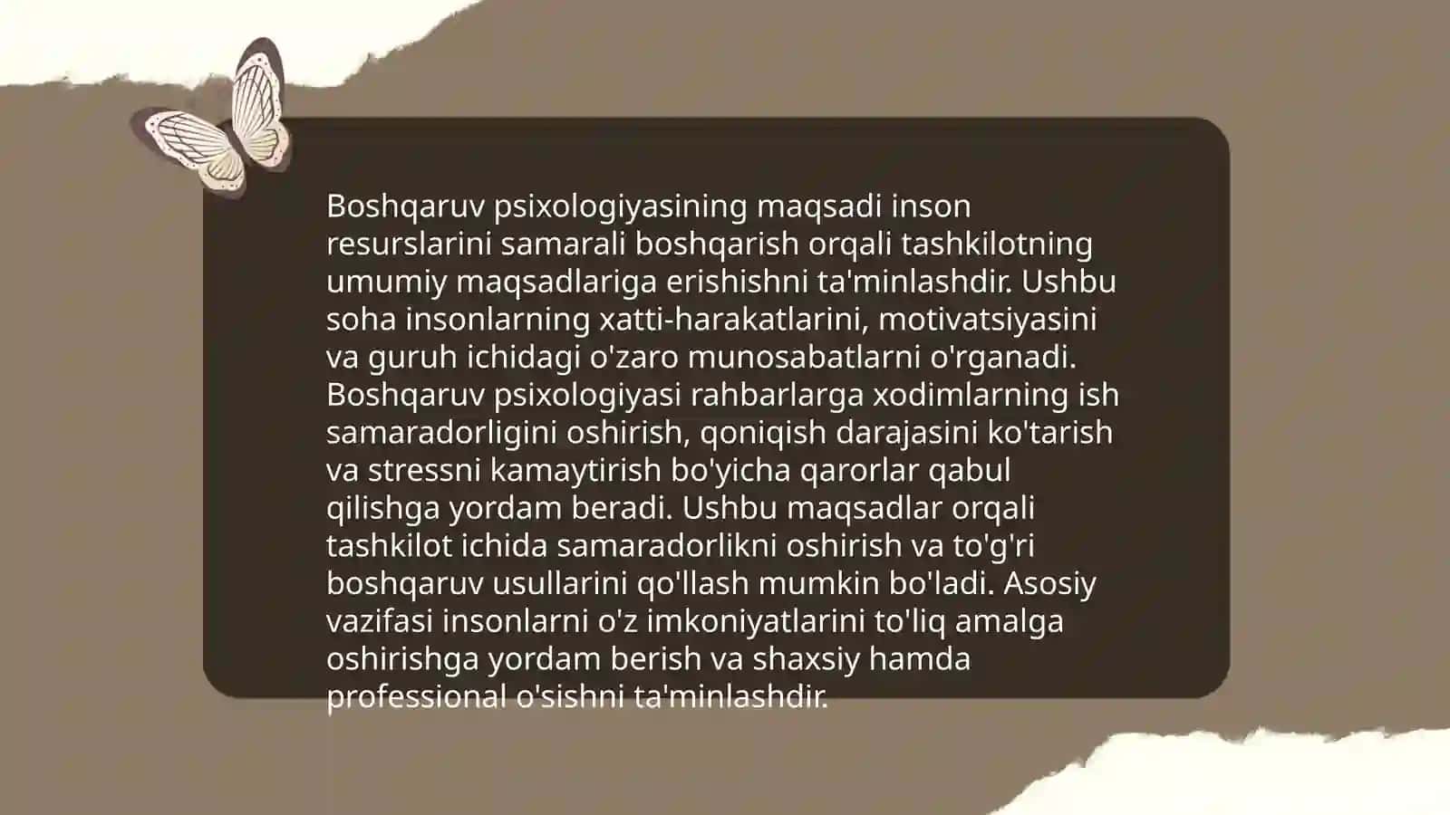 boshqaruv psixologiyasi fanining predmeti maqsadi va vazifalari 4