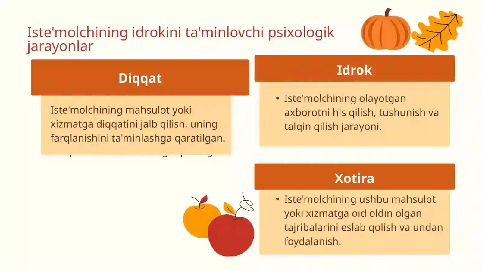Iste'molchi xulq-atvorining ichki omillari: idrok 4