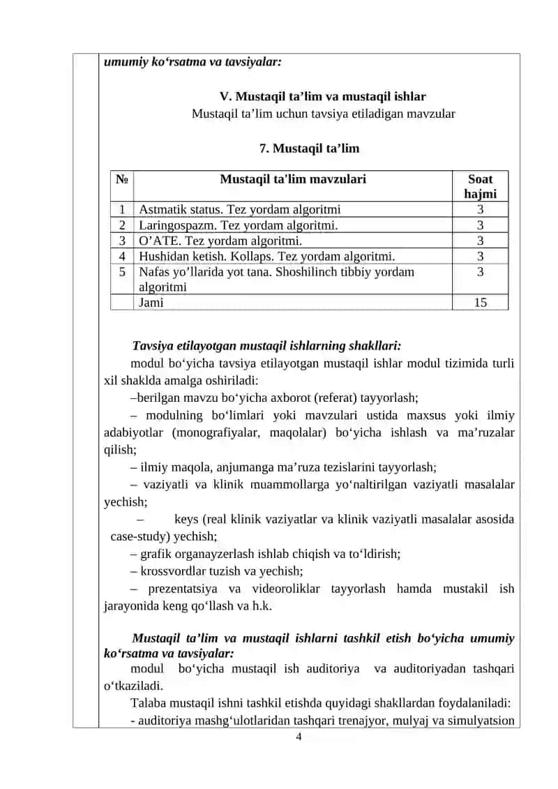 KLINIK MODELLASHTIRISH MODUL DASTURI 4