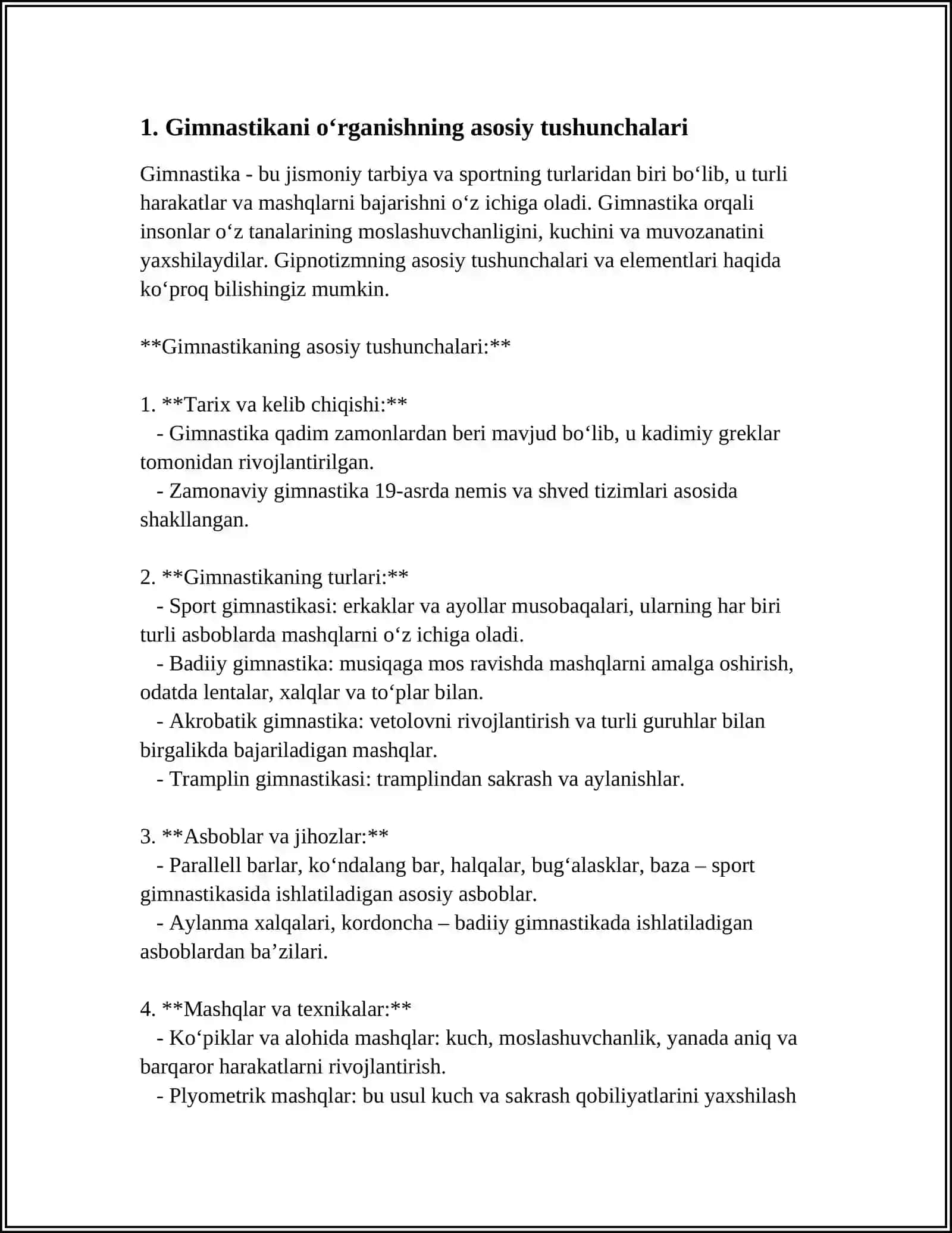 GIMNASTIKANI TASHKIL QILISH VA OʻTKAZISH METODIKASI 4