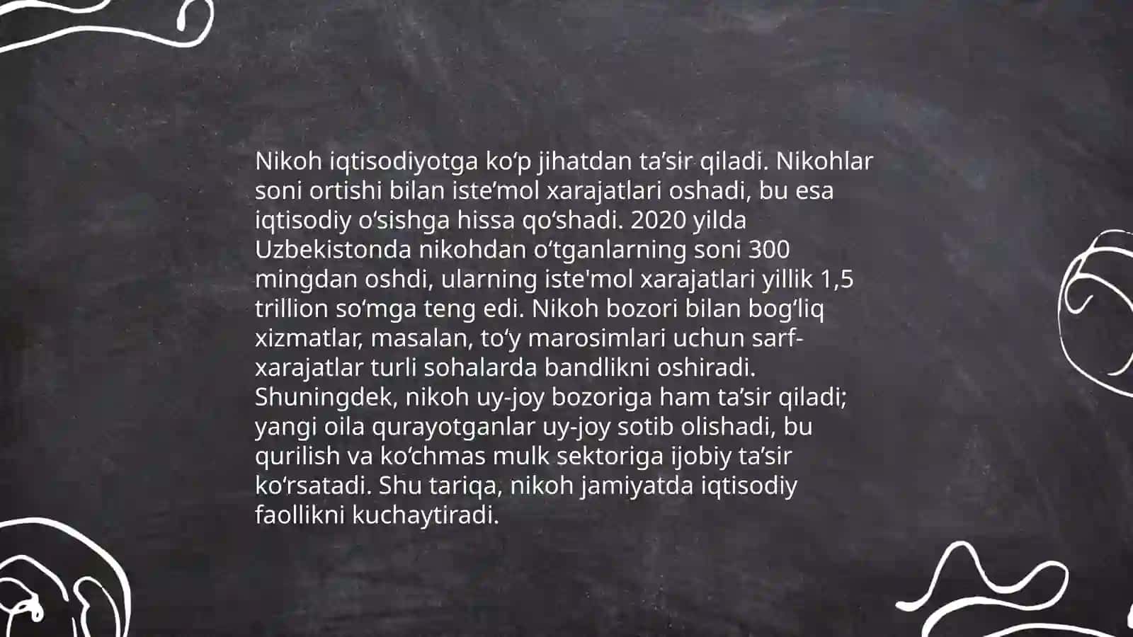 Nikohning yuzaga kelishiga asos bo‘ladigan ijtimoiy-iqtisodiy biologik, fiziologik ma‘naviy axloqiy psihologik amallar kompleksi 4