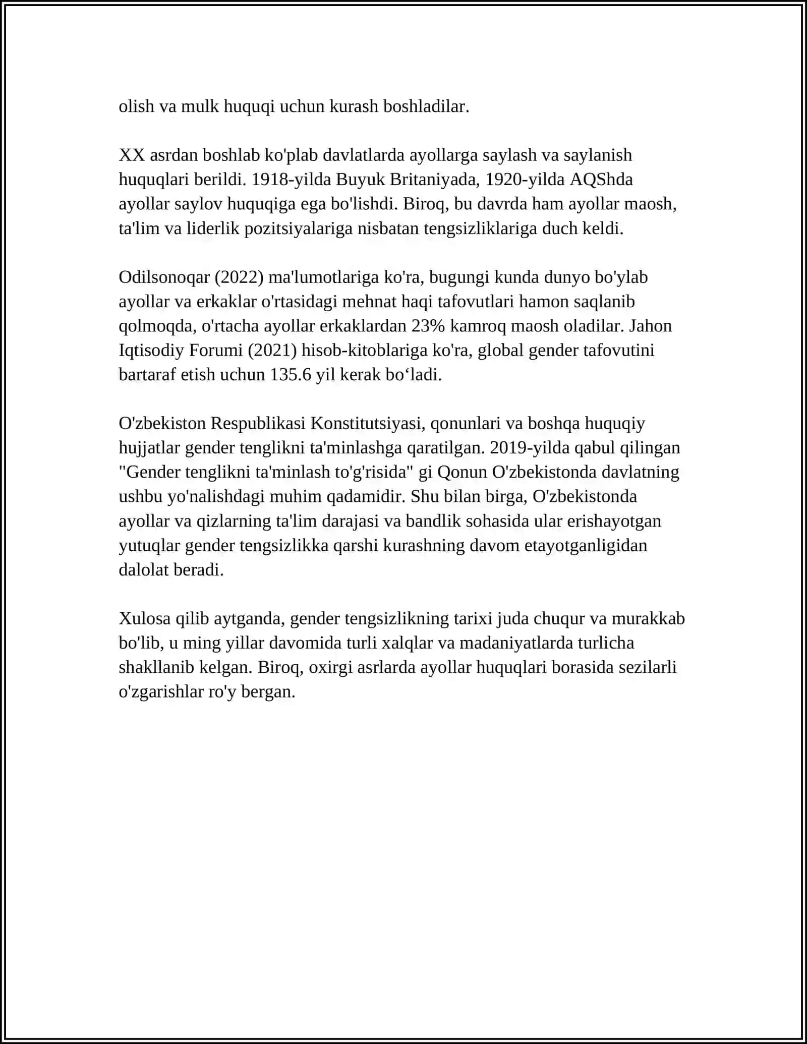 GENDER TENGSIZLIK HAQIDA 4