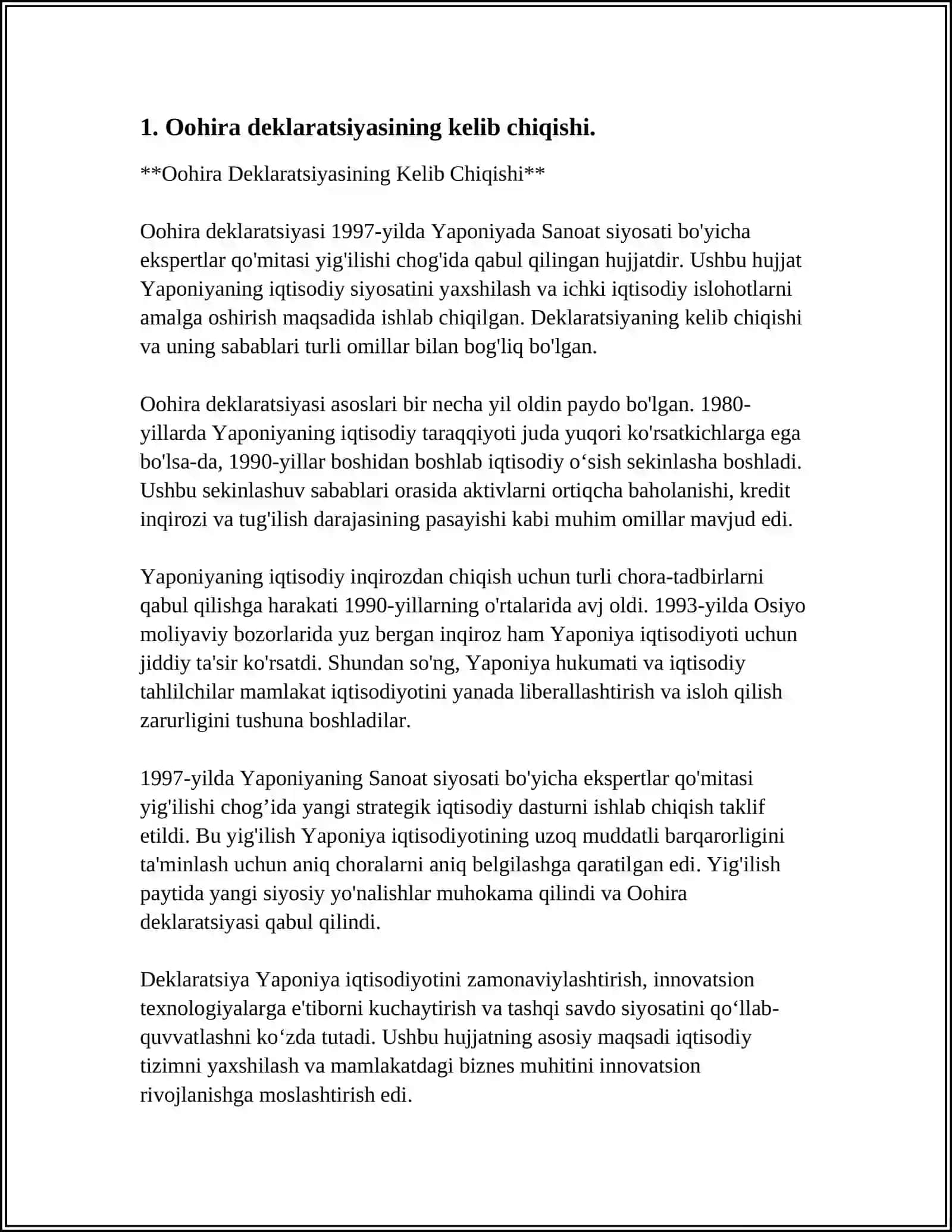 Oohira Deklaratsiyasi Tahlili 4